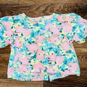 GB girls Floral Short Sleeve Tee - Pink, Blue, Yellow